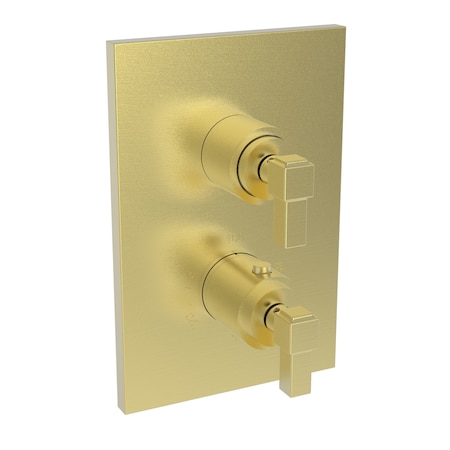 Newport Brass 1/2" Square Thermostatic Trim Plate With Handle in Satin Brass (Pvd) 3-3143TS-04